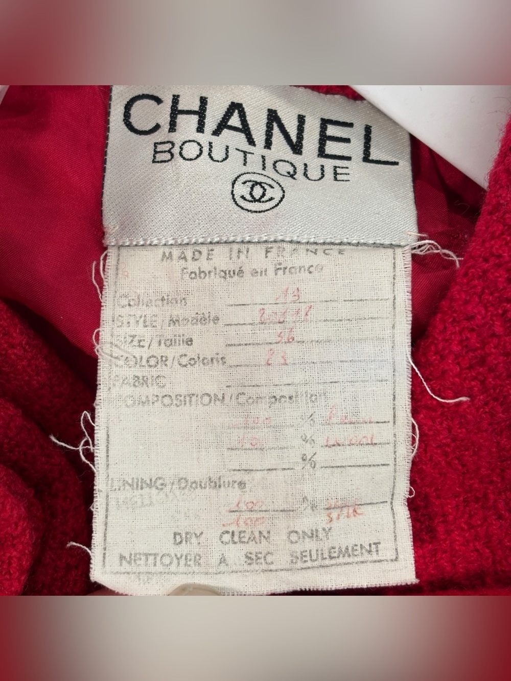 Chanel Boutique Authentic Tweed Wool Skirt Blazer Suit Set Size 36 or 4 - Picture 13 of 16